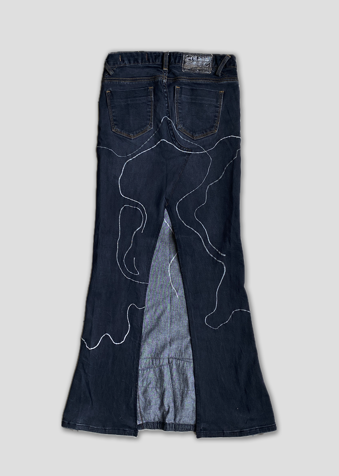 Genes Skirt - Black Velvet Denim