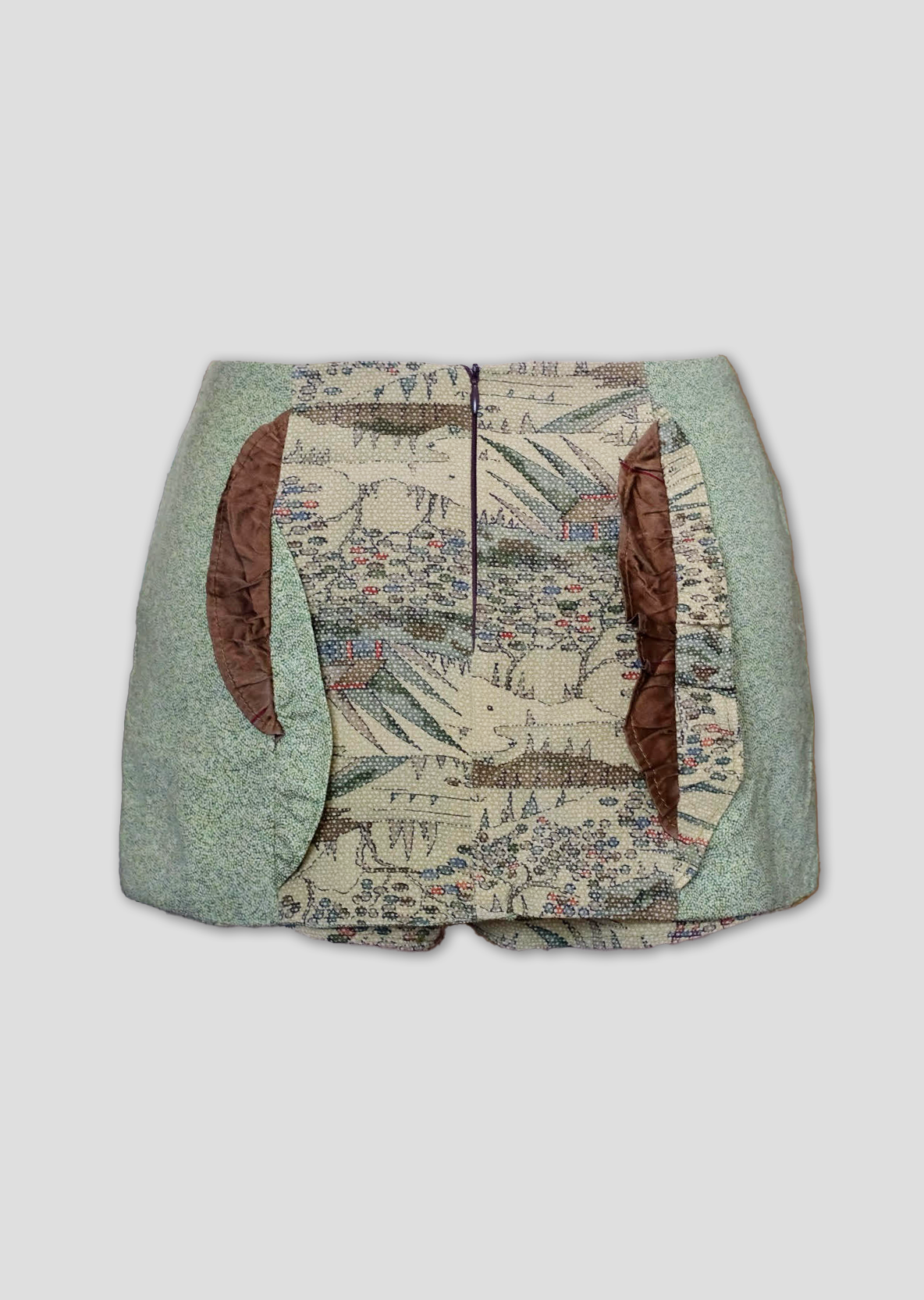 Fungi Button Skirt - Green