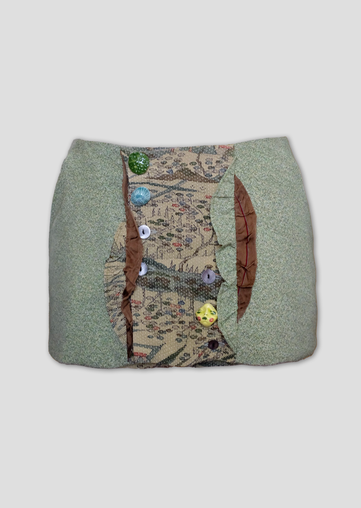 Fungi Button Skirt - Green