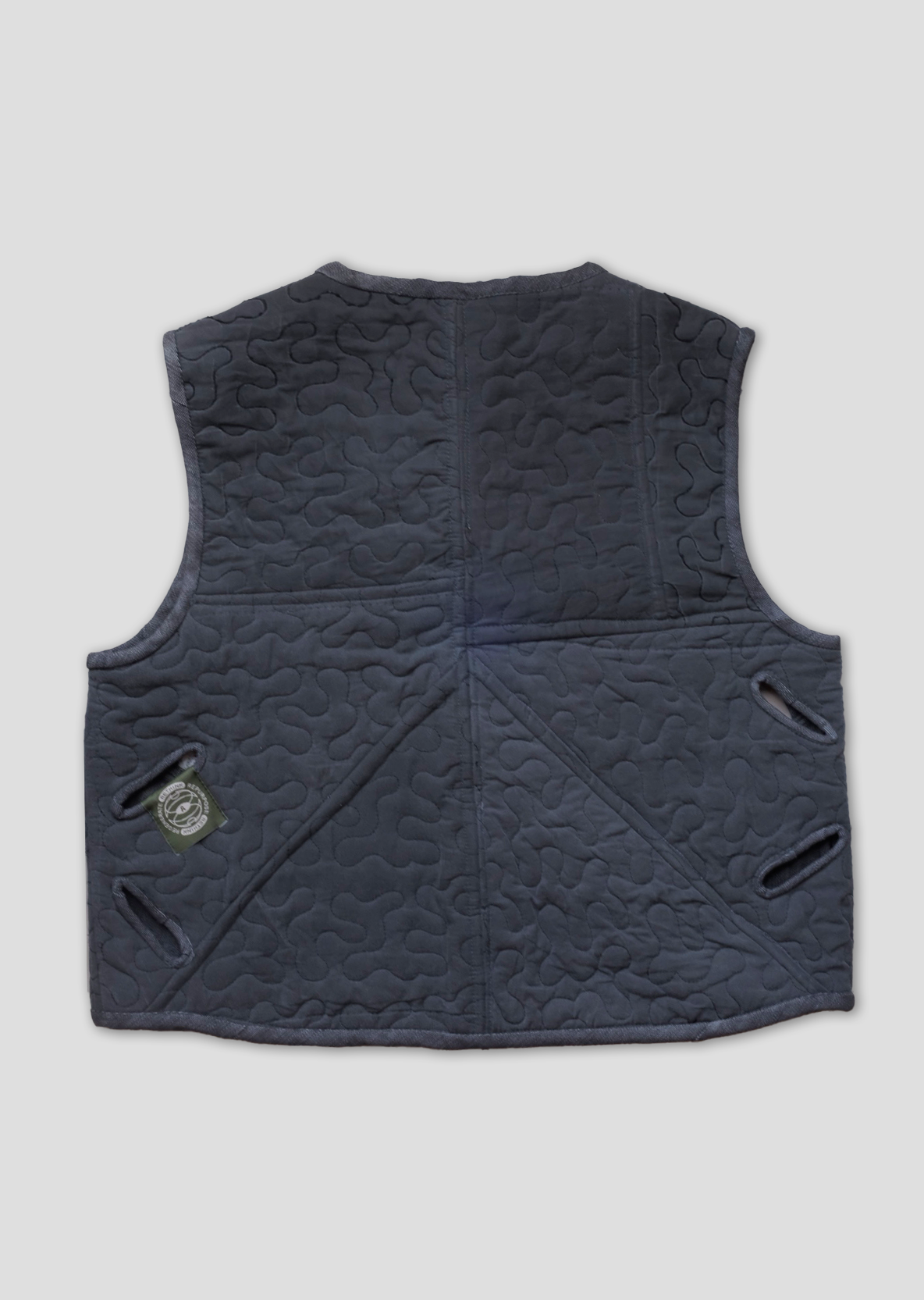 Cropped Morph Vest - Charcoal Patchwork