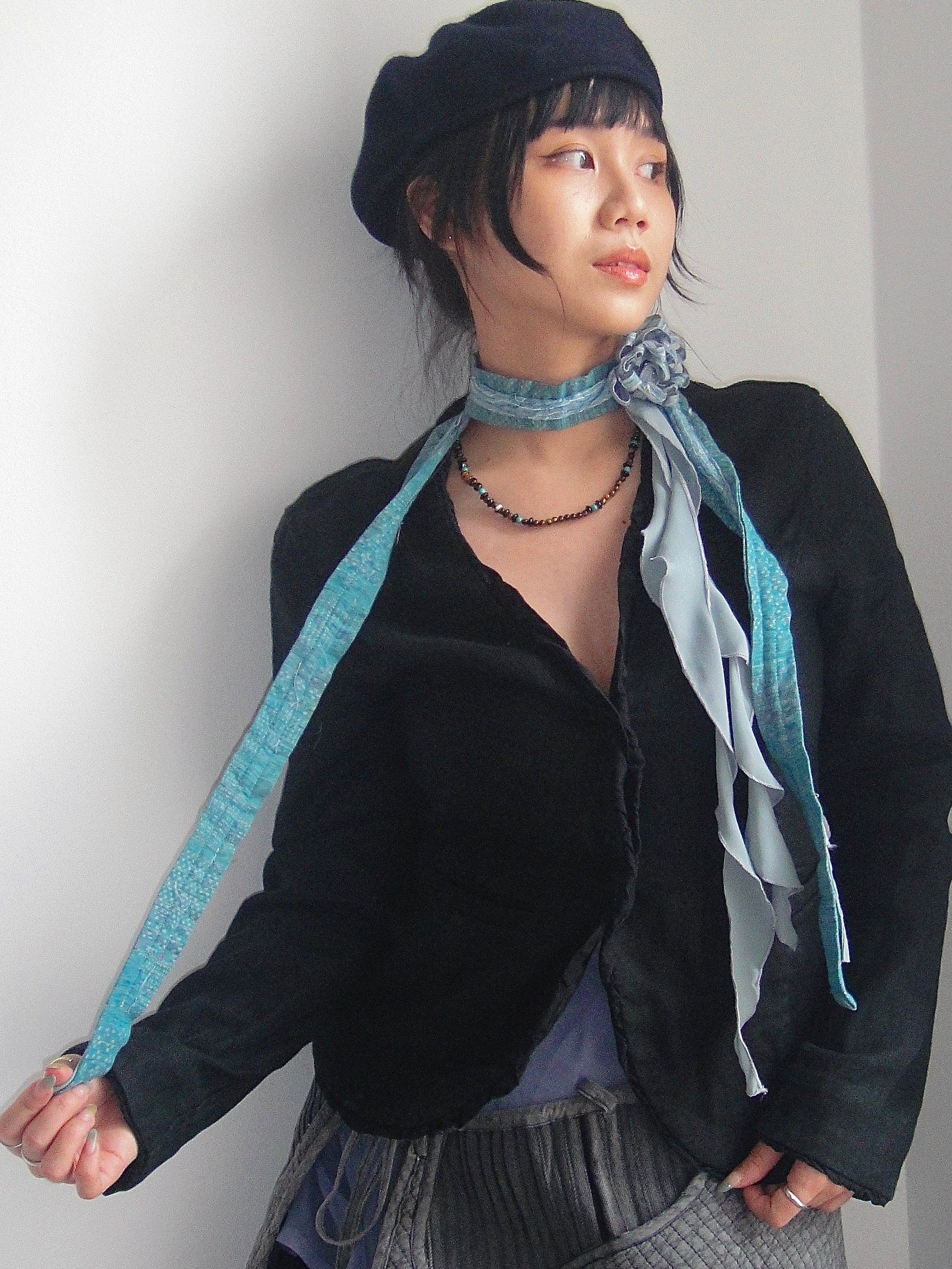 Spider Lily Scarf - Teal