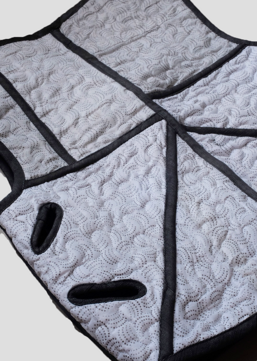 Cropped Morph Vest - Charcoal Patchwork